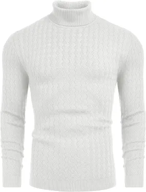 Turtleneck Patterned Knitted Pullover Sweater (US Only)