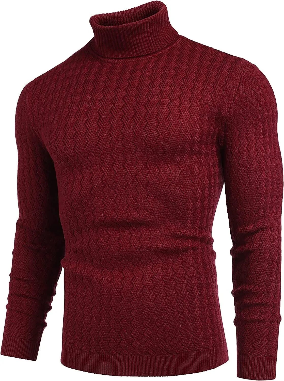 Turtleneck Patterned Knitted Pullover Sweater (US Only)