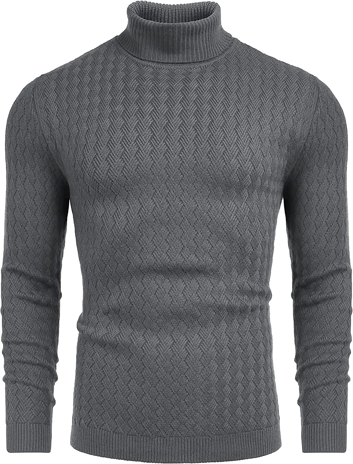 Turtleneck Patterned Knitted Pullover Sweater (US Only)