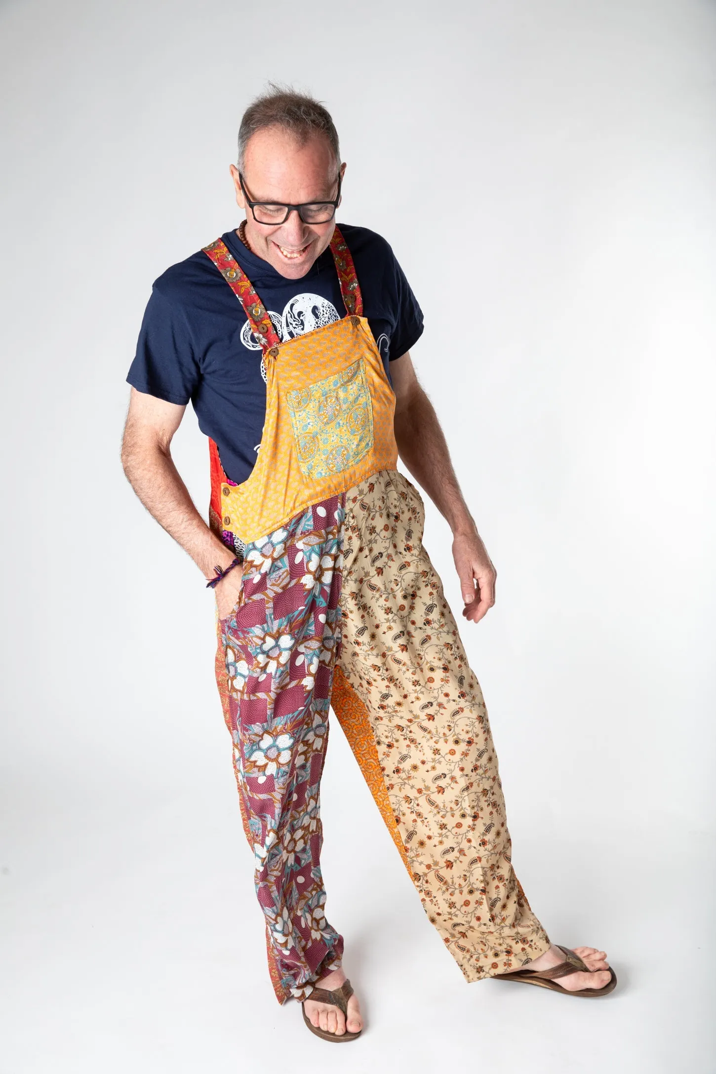 Upcycled Sari Silk Mens Overalls Overstock