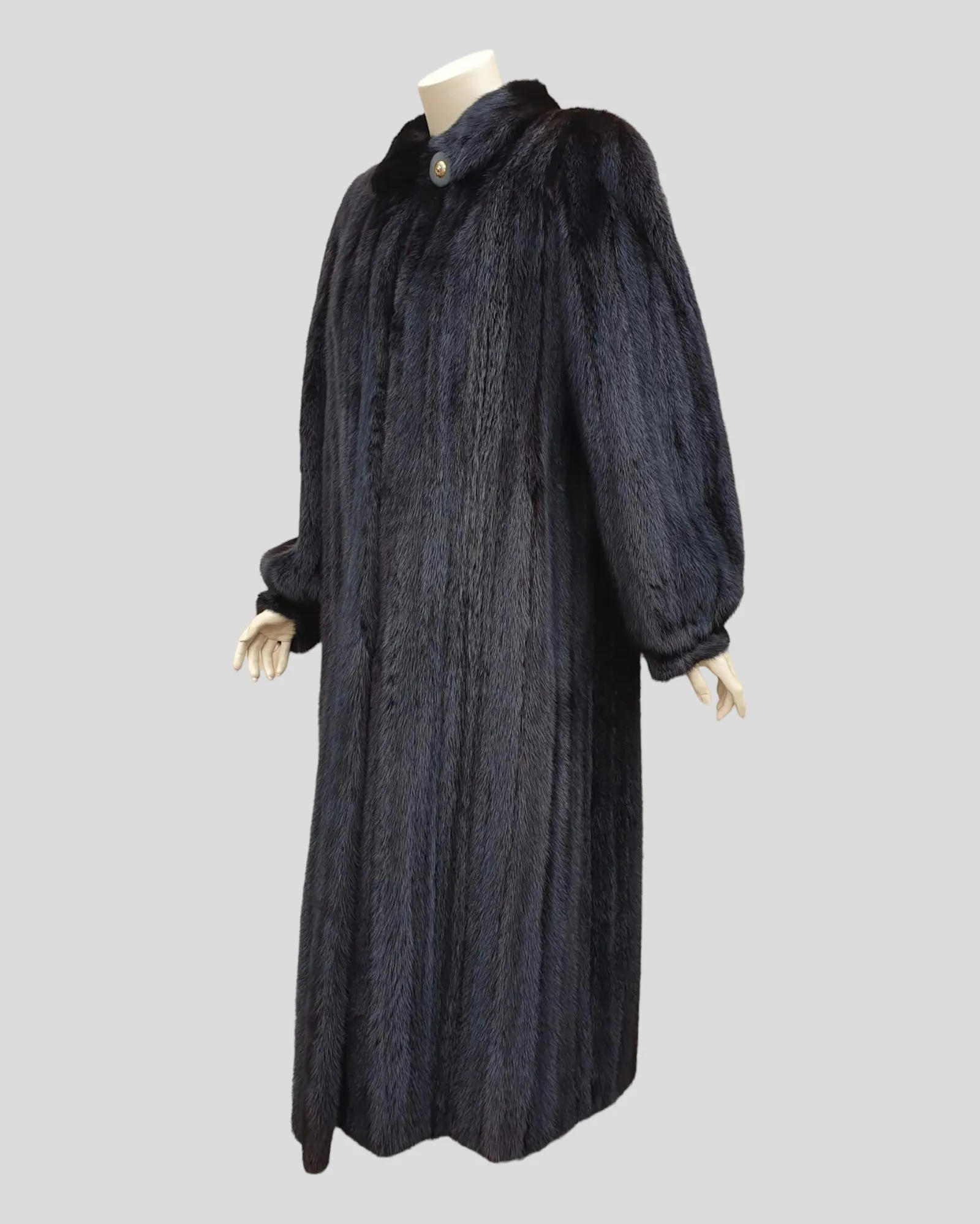 Vintage Black Dyed Mink Fur Coat -L