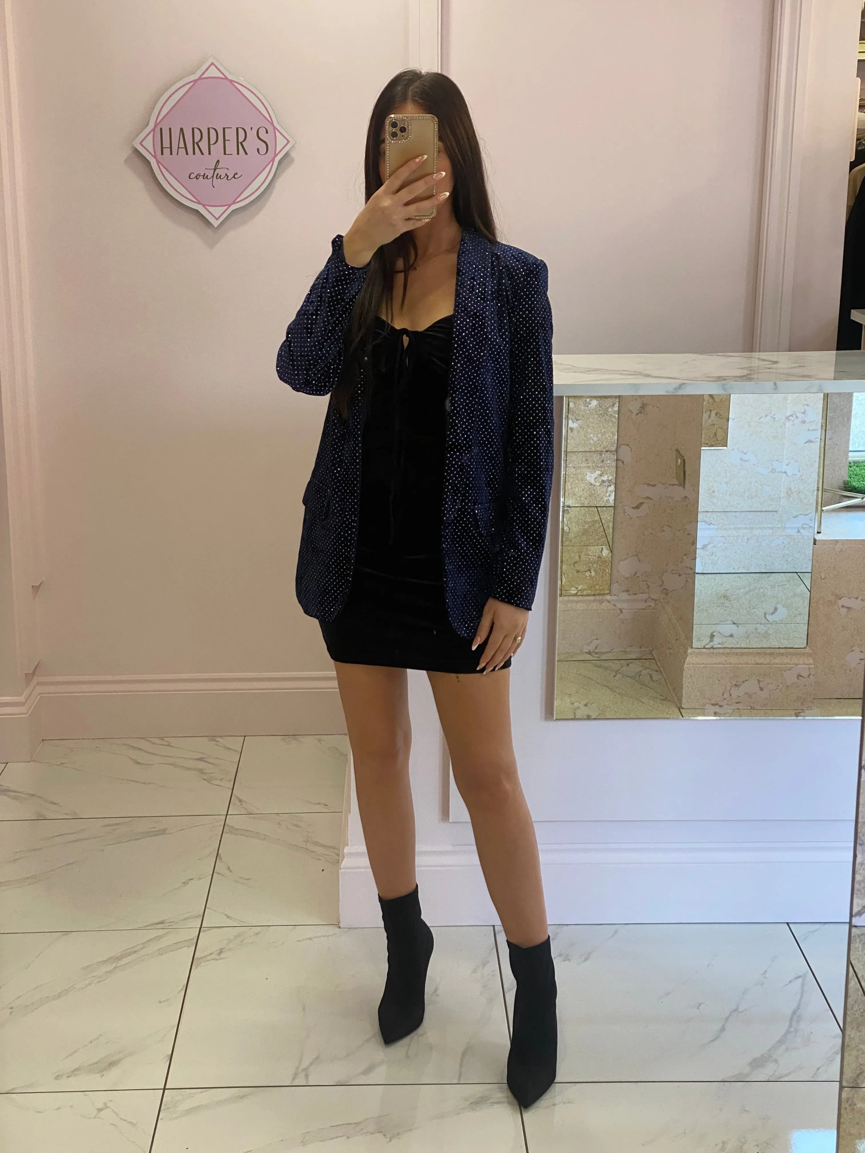 Vivienne Diamanté Navy Blazer