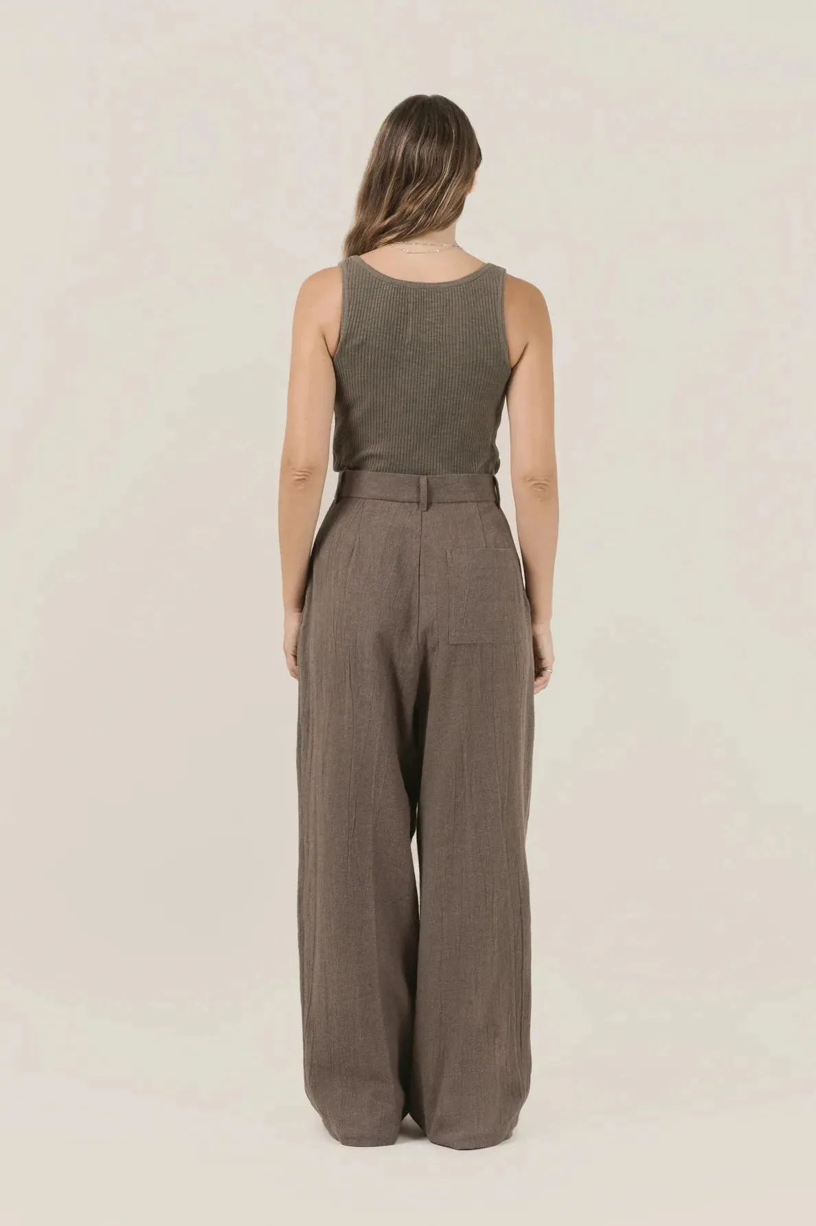 Wide Leg Tailored Trouser, Charcoal