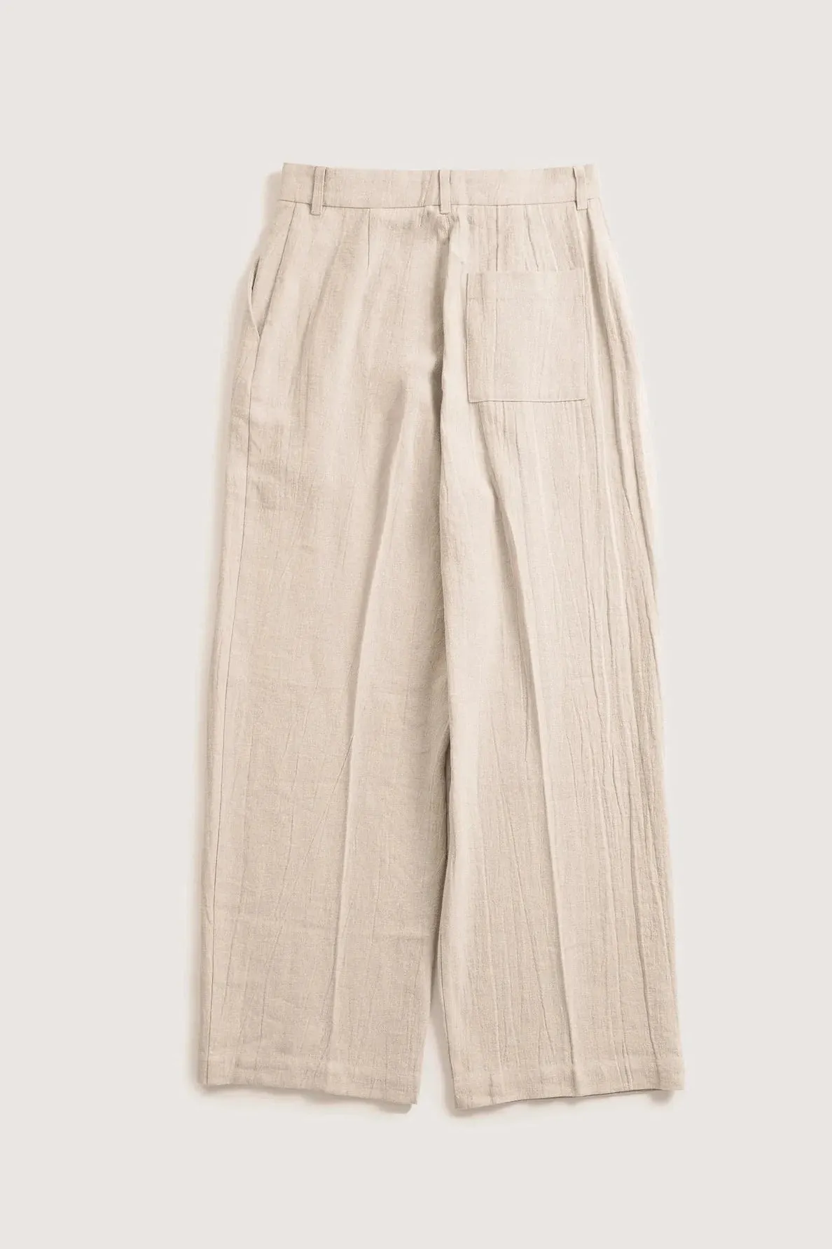 Wide Leg Tailored Trouser, Raw Ecru