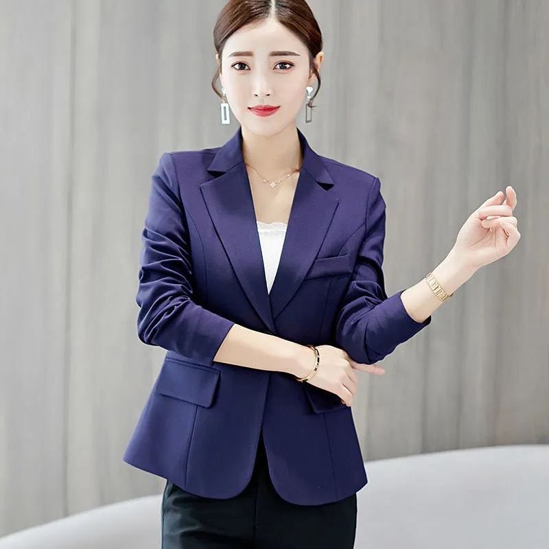 Women Fashion Casual Blazer Slim Fit Business Basic Jacket Lady Work Wear