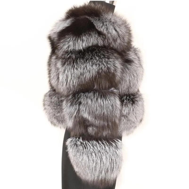 Women's Winter O-Neck Short Coat With Raccoon Fur