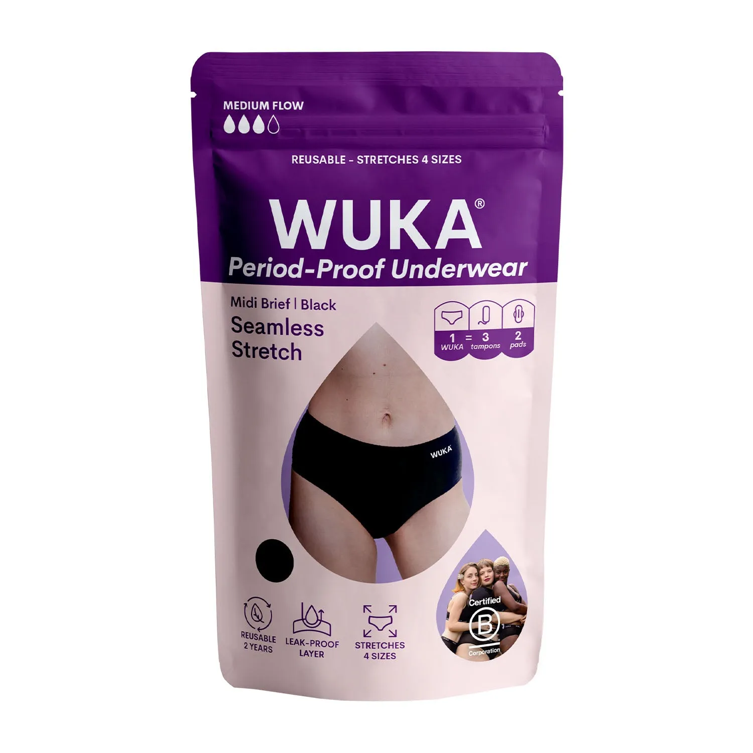 WUKA Stretch Seamless Midi Brief Medium