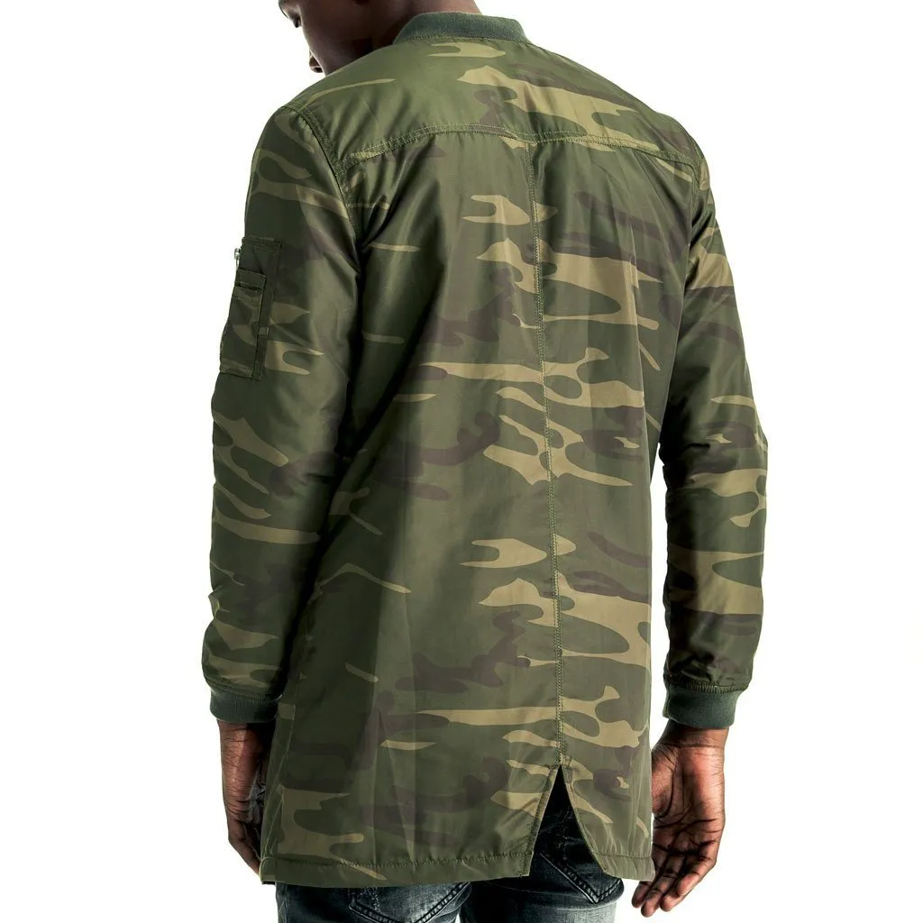 Xavier Longline Bomber Jacket - Camo