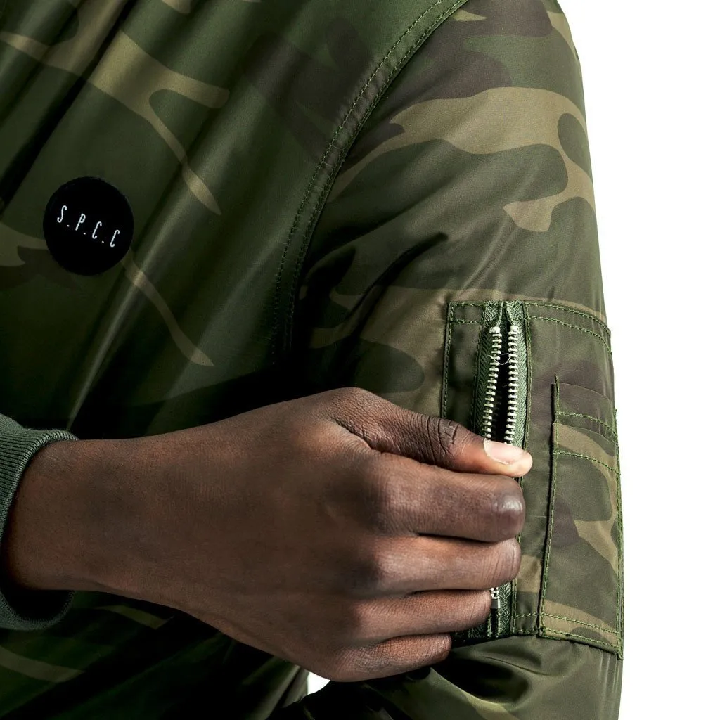 Xavier Longline Bomber Jacket - Camo