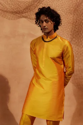 Yellow - Tagai Silk Kurta Set